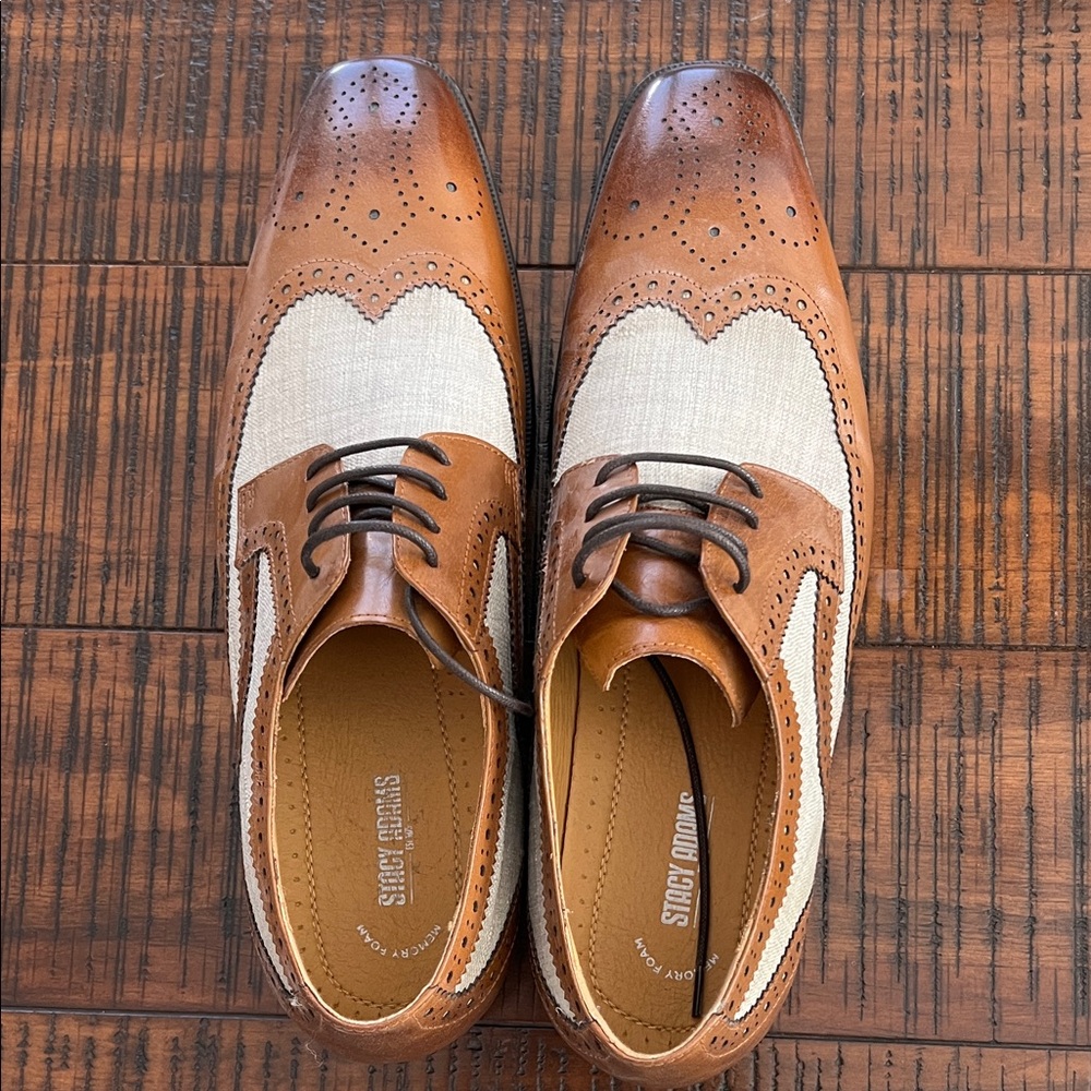 Stacy Adams Men's Tan and Cream Oxford Shoes